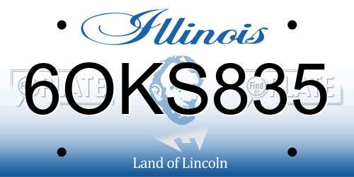 6OKS835 Illinois License Plate