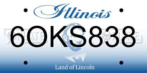 6OKS838 Illinois License Plate