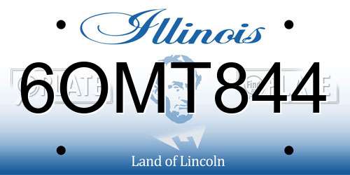 6OMT844 Illinois License Plate