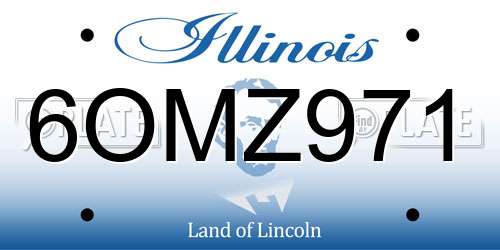 6OMZ971 Illinois License Plate