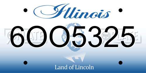 6OO5325 Illinois License Plate