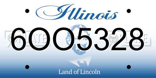 6OO5328 Illinois License Plate