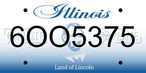 6OO5375 Illinois License Plate