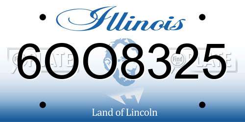 6OO8325 Illinois License Plate