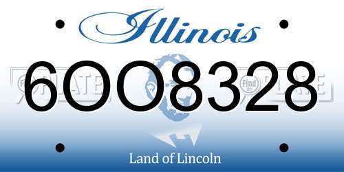 6OO8328 Illinois License Plate