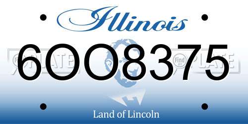 6OO8375 Illinois License Plate