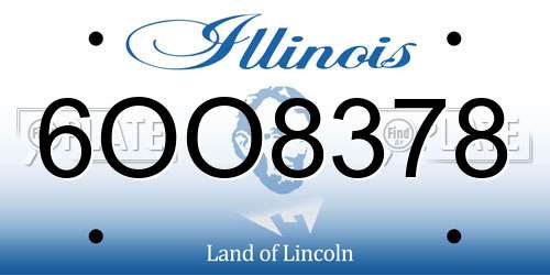 6OO8378 Illinois License Plate