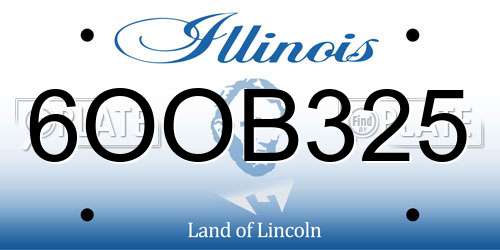 6OOB325 Illinois License Plate