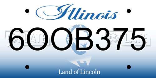 6OOB375 Illinois License Plate