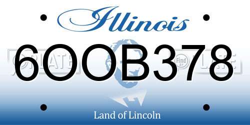 6OOB378 Illinois License Plate
