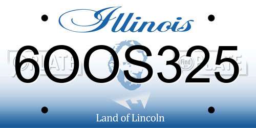 6OOS325 Illinois License Plate