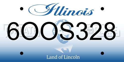6OOS328 Illinois License Plate