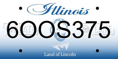 6OOS375 Illinois License Plate