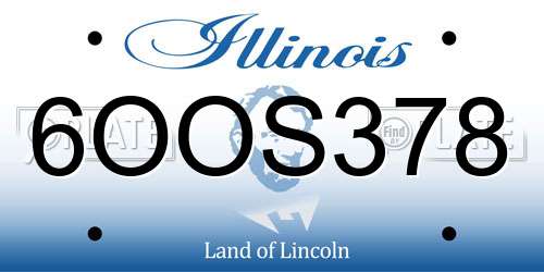 6OOS378 Illinois License Plate