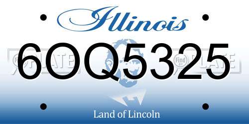 6OQ5325 Illinois License Plate