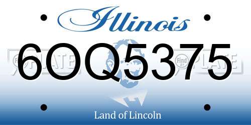6OQ5375 Illinois License Plate