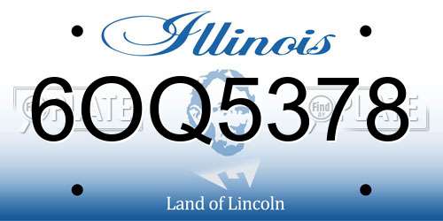 6OQ5378 Illinois License Plate