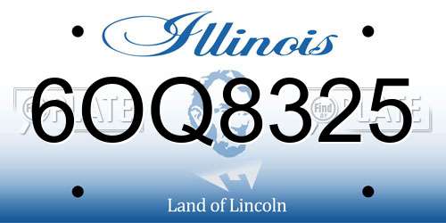 6OQ8325 Illinois License Plate