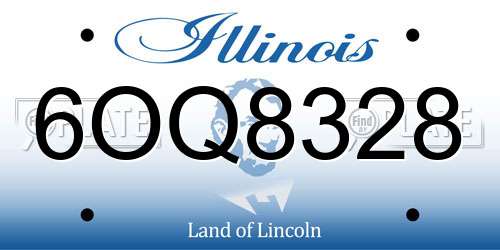 6OQ8328 Illinois License Plate