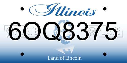 6OQ8375 Illinois License Plate