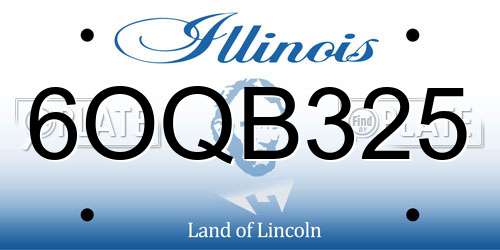 6OQB325 Illinois License Plate