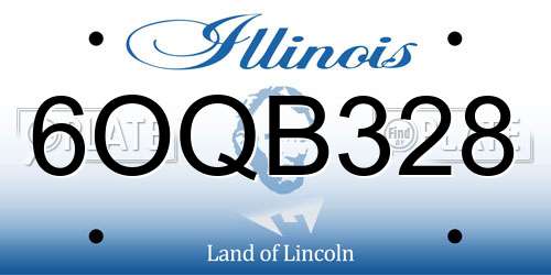 6OQB328 Illinois License Plate