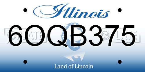 6OQB375 Illinois License Plate