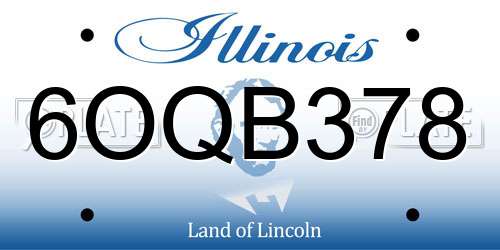 6OQB378 Illinois License Plate