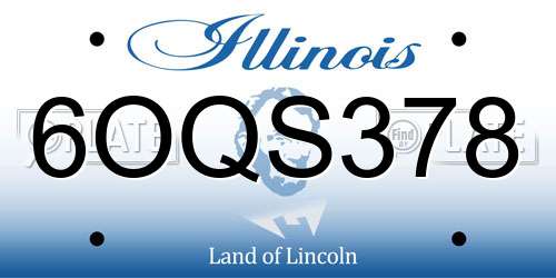 6OQS378 Illinois License Plate