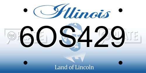 6OS429 Illinois License Plate