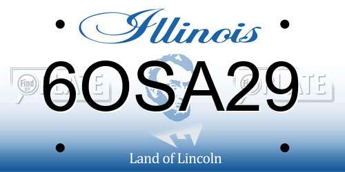 6OSA29 Illinois License Plate