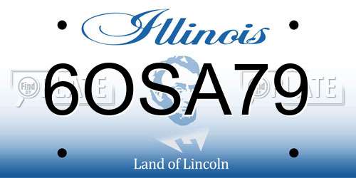 6OSA79 Illinois License Plate