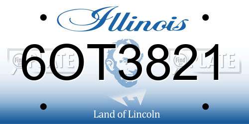 6OT3821 Illinois License Plate