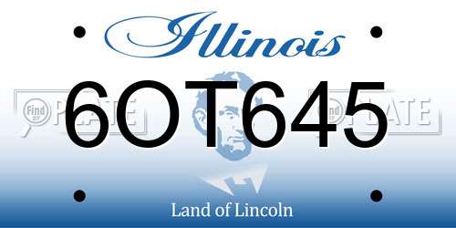 6OT645 Illinois License Plate