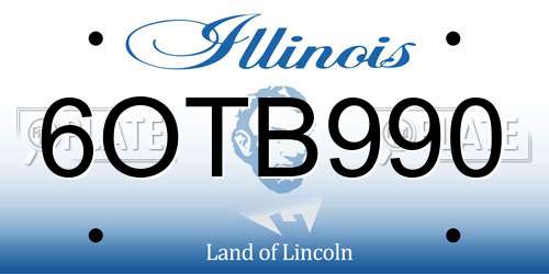 6OTB990 Illinois License Plate