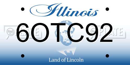 6OTC92 Illinois License Plate
