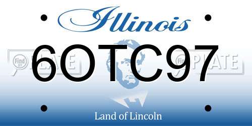 6OTC97 Illinois License Plate