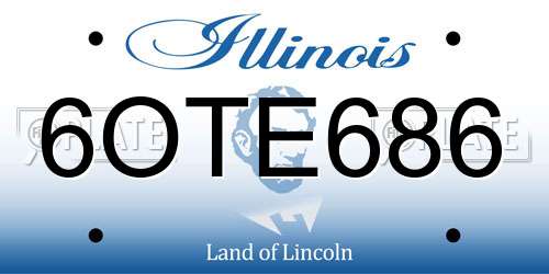 6OTE686 Illinois License Plate