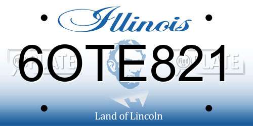 6OTE821 Illinois License Plate