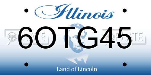 6OTG45 Illinois License Plate