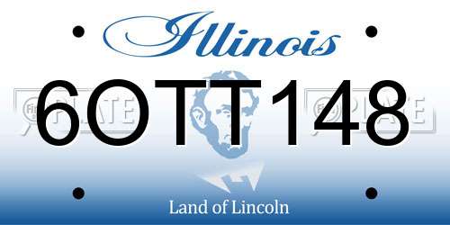 6OTT148 Illinois License Plate