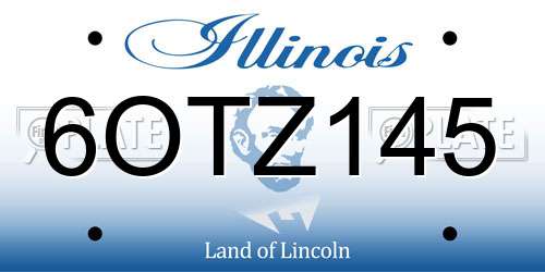 6OTZ145 Illinois License Plate