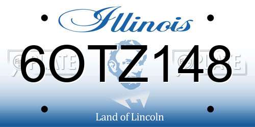6OTZ148 Illinois License Plate