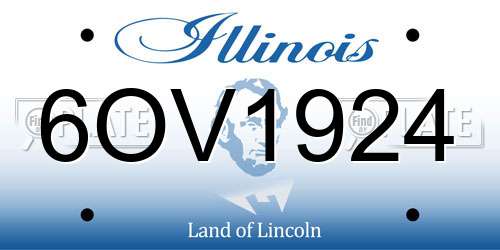 6OV1924 Illinois License Plate