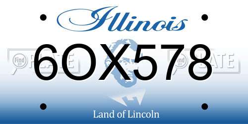 6OX578 Illinois License Plate