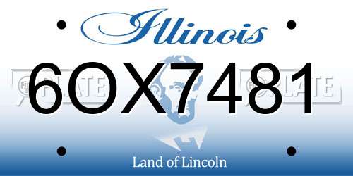 6OX7481 Illinois License Plate