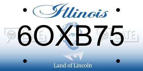 6OXB75 Illinois License Plate