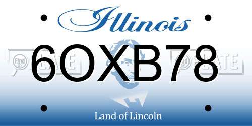 6OXB78 Illinois License Plate