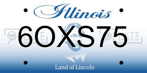 6OXS75 Illinois License Plate