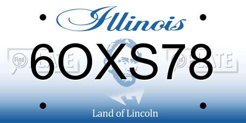 6OXS78 Illinois License Plate